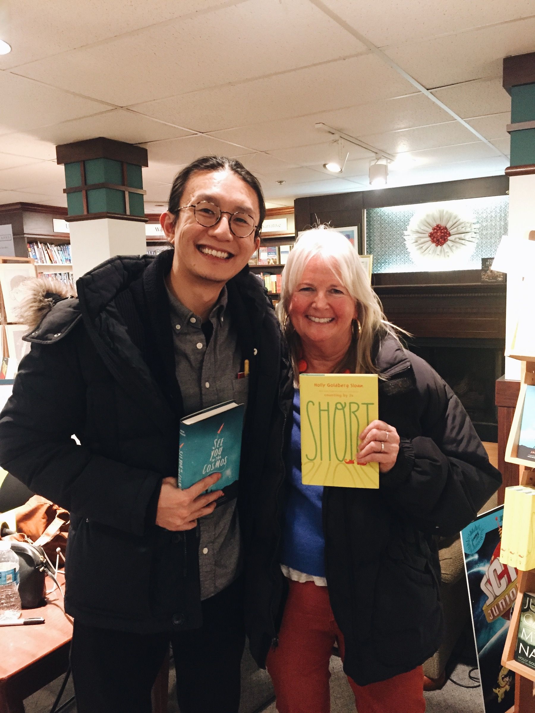 With Holly Goldberg Sloan at Nicola's Books in Ann Arbor