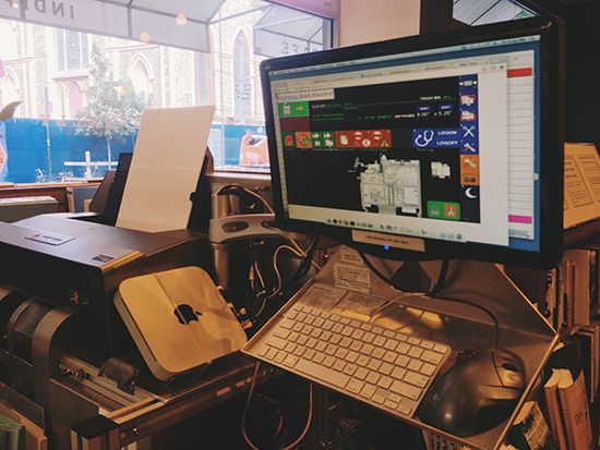 Espresso Book Machine, aka an iMac strapped to a laser printer