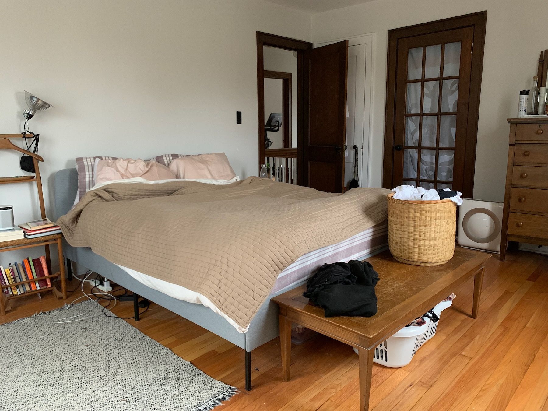 View of whole bed from corner of the room.